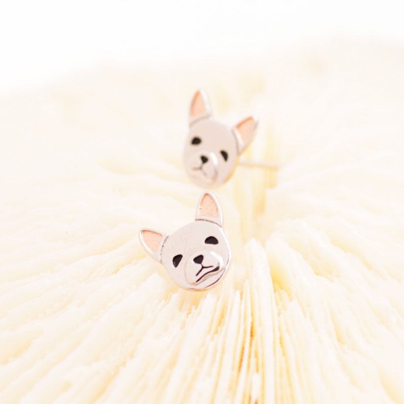 French Bulldog Stud Earrings in Sterling Silver Dog Stud Earrings Pet Lover Cute, Fun, Whimsical image 6