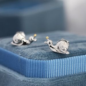 Snail Stud Earrings in Sterling Silver, Cute Snail Earrings, Silver Animal Earrings, Nature Inspired Jewellery image 3