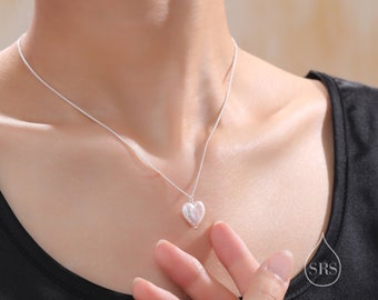 Genuine Heart Baroque Pearl Pendant Necklace in Sterling