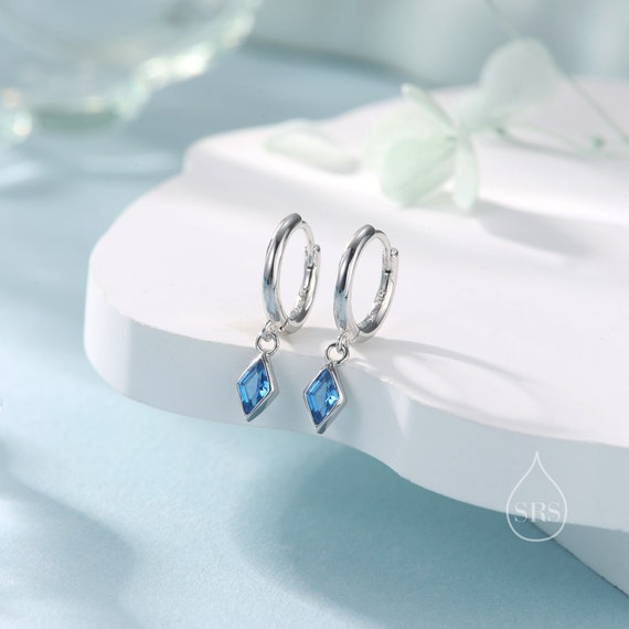 Graziosa Collana Con Foglie Di Vite In Argento 925 E Ciondolo Goccia Blu Acquamarina - Simile A CZ