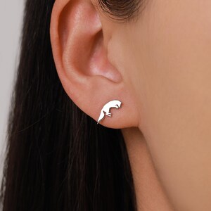 Springende Fuchs-Ohrstecker aus Sterlingsilber, springende Fuchs-Ohrringe, Gold- oder Roségold-Finish, Natur inspirierte Tierohrringe Bild 14
