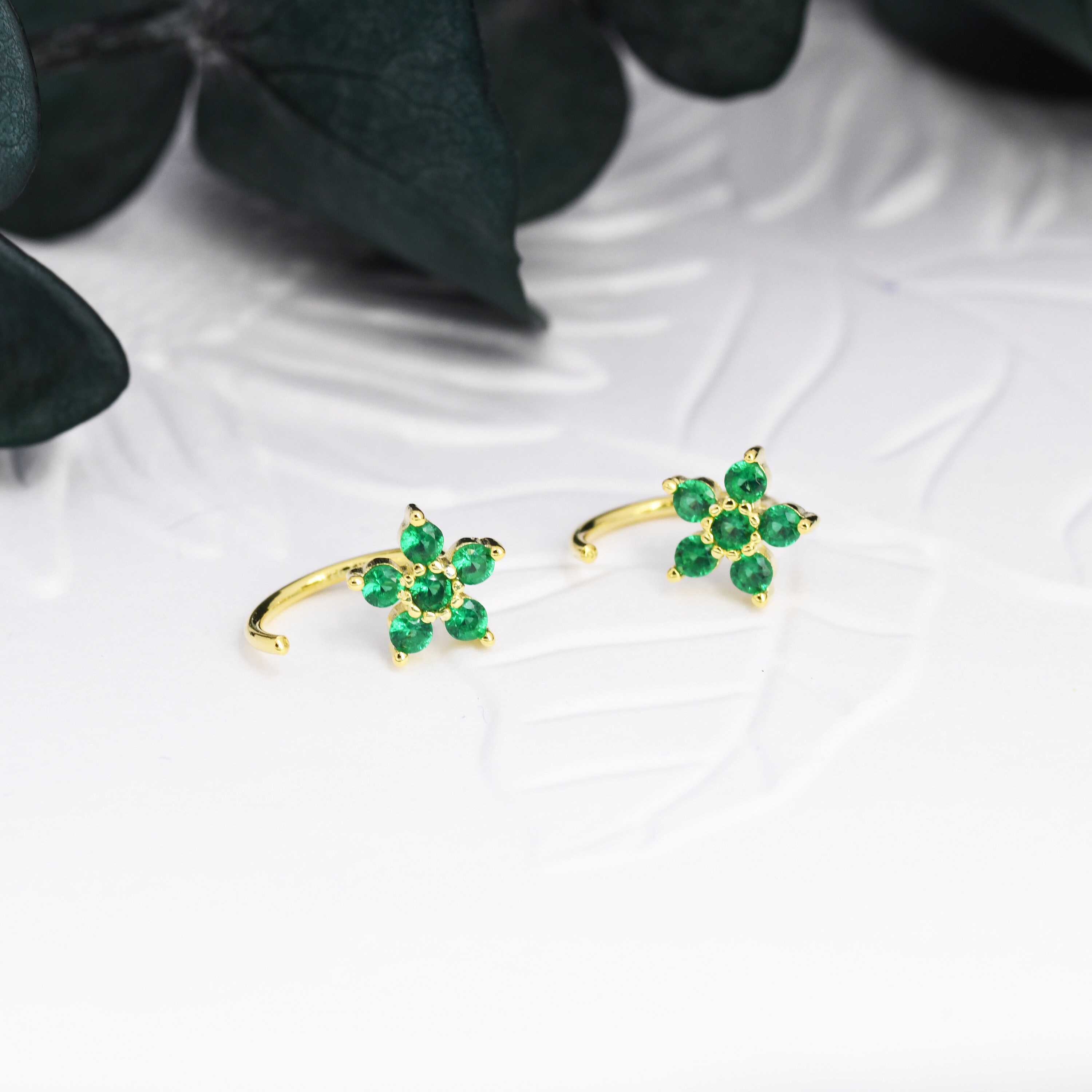 APSVO 18K Gold Plated Drop Earrings for Women Girls April