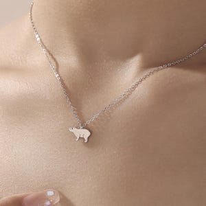 Tiny Capybara Pendant Necklace in Sterling Silver, Capybara Necklace,  Small Capybara Pendant, Silver or Gold