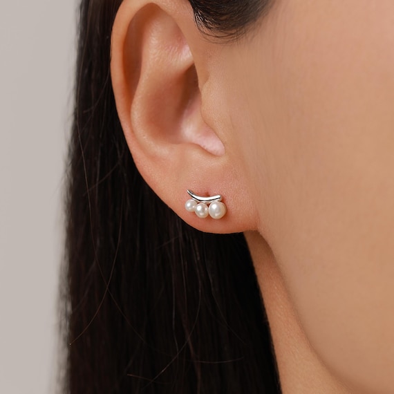 Set Di Orecchini A Lobo In Argento Sterling 925 Con Perle D'Acqua Dolce – Misure 3, 5, 7 Mm, Ipoallergenici, In Scatola Regalo - 5