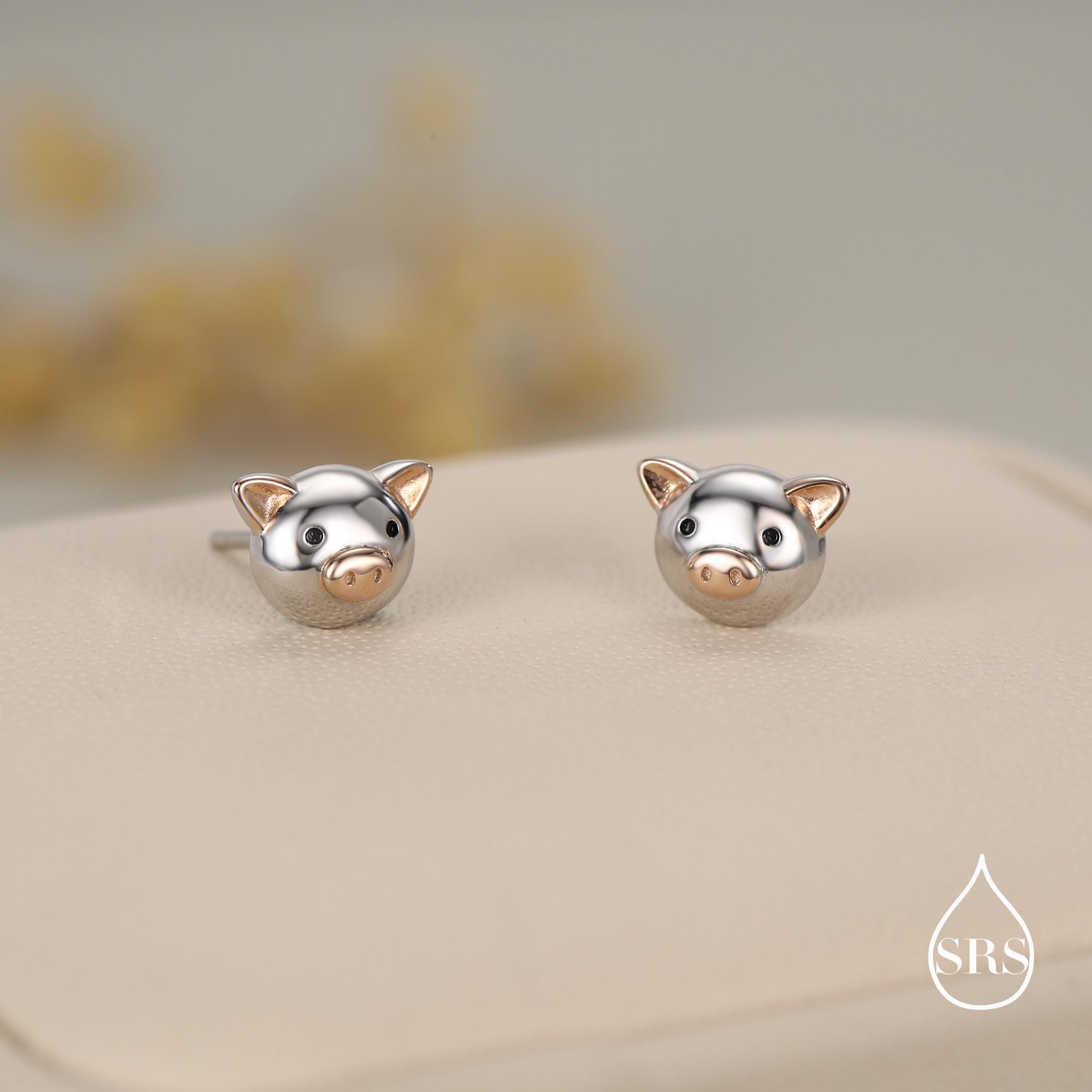 thumbnail image 2 of 9ct Gold Cute Pig Stud Earrings By Jewellerybox – ADA-179 – New 2 of 5