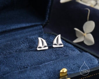 Sailing Boat Stud Earrings in Sterling Silver, Silver, Gold or Rose Gold, Boat Earrings, Sailing Earrings