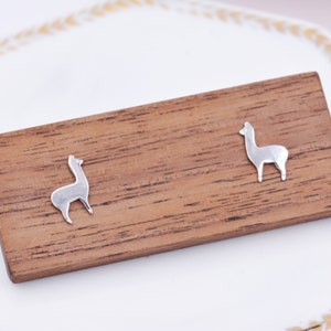 Sterling Silver Alpaca Llama Sheep Stud Earrings, Animal Earrings, Cute and Quirky Q20