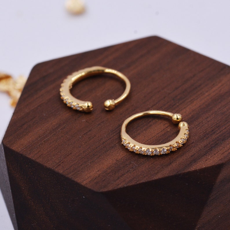 Sterling Silver Crystal Encrusted Ear Cuffs Gold or Silver Etsy