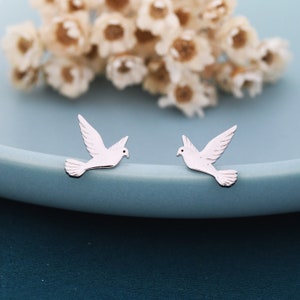 Dove Stud Earrings in Sterling Silver, Cute Dove Bird Earrings, Pigeon Earrings, Nature Inspired Animal Earrings image 8