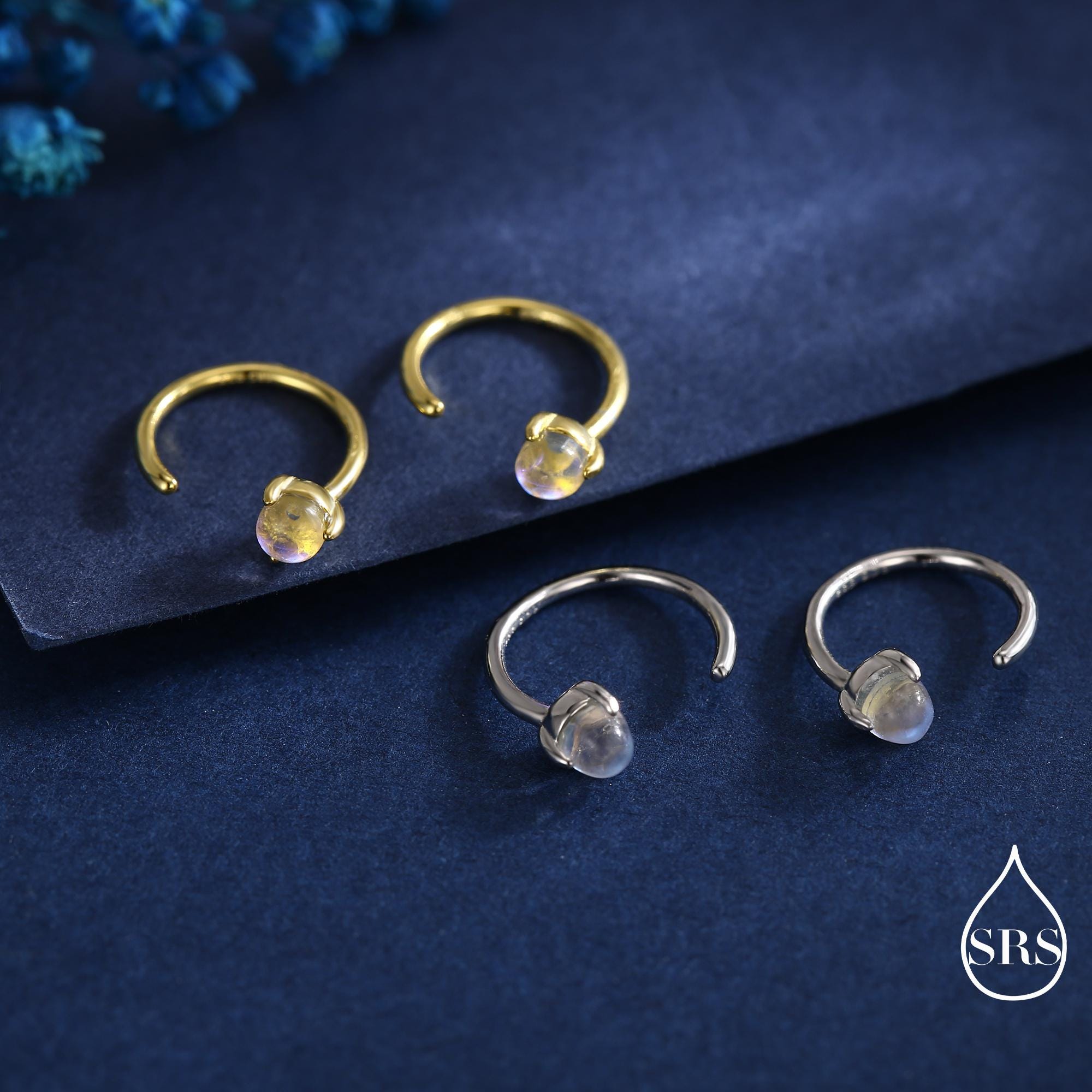 Orecchini A Cerchio Huggie Luna In Argento