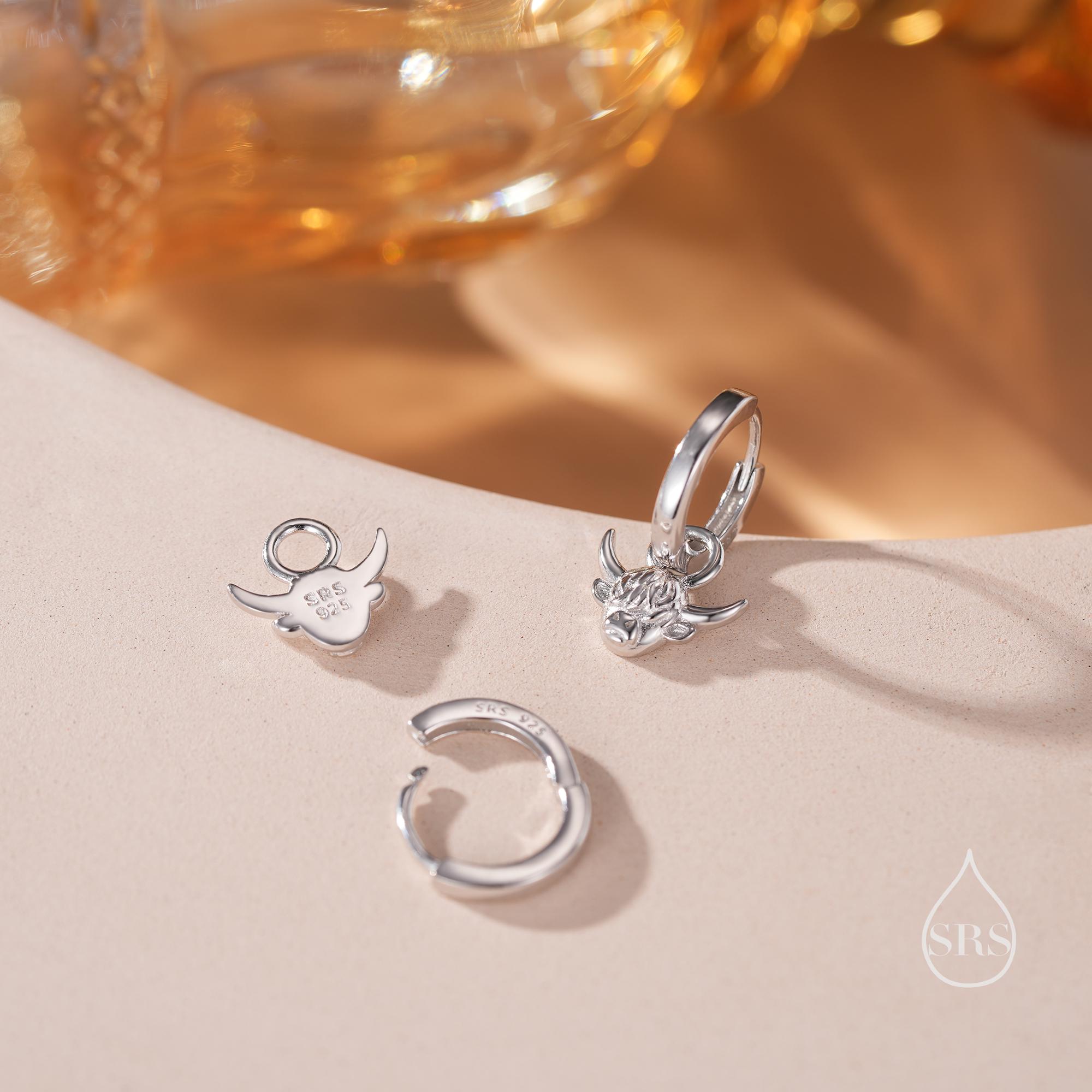 GNOCE Ciondolo Mucca Scozzese Delle Highlands Ciondolo In Argento Sterling Per Donne Ragazze Moglie Regalo Di Gioielli (Argento