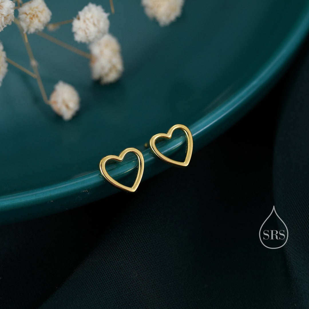 OPEN HEART STUD DIAMOND EARRINGS