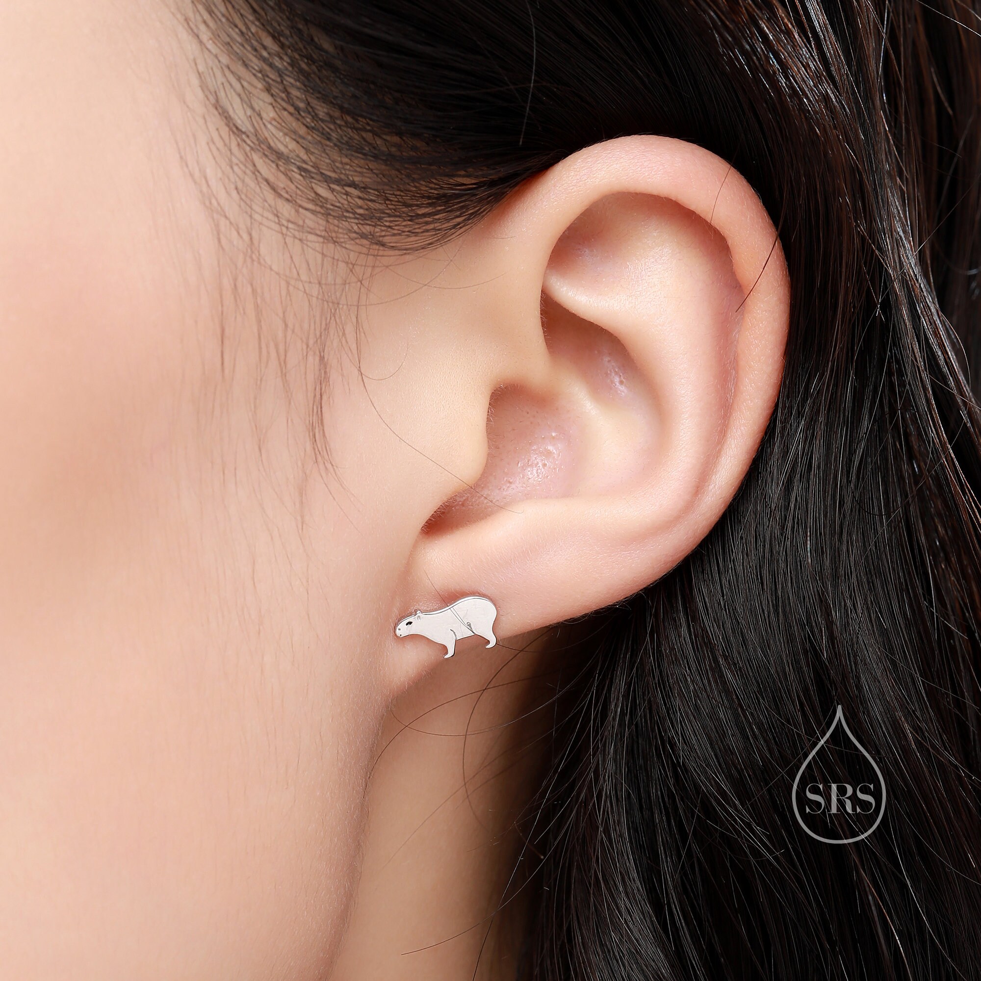 Capybara Gifts - Aretes De Plata De Ley 925 Capybara Con Encantadores Dijes De Capybara, Regalos De Cumpleaños, Joyería Para Mujer