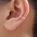 Minimalist Sterling Silver Ear Cuff, Double Bar Ear Cuff,  Simple and Minimalist