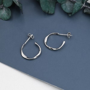 Sterling Silver Mobius Hoop Stud Earrings, Mobius Earrings, Circle Stud Earrings image 3