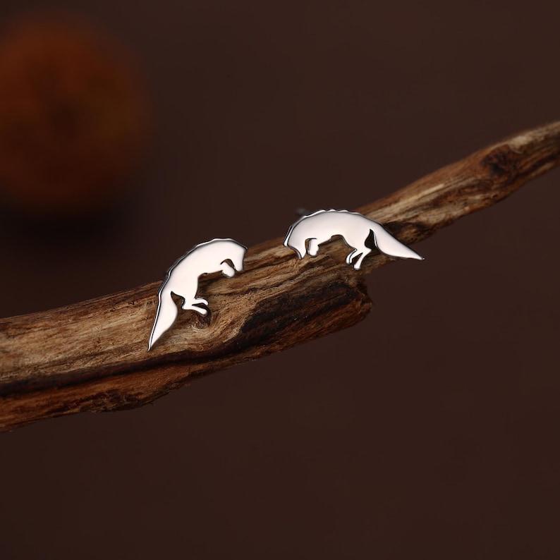 Springende Fuchs-Ohrstecker aus Sterlingsilber, springende Fuchs-Ohrringe, Gold- oder Roségold-Finish, Natur inspirierte Tierohrringe Bild 11