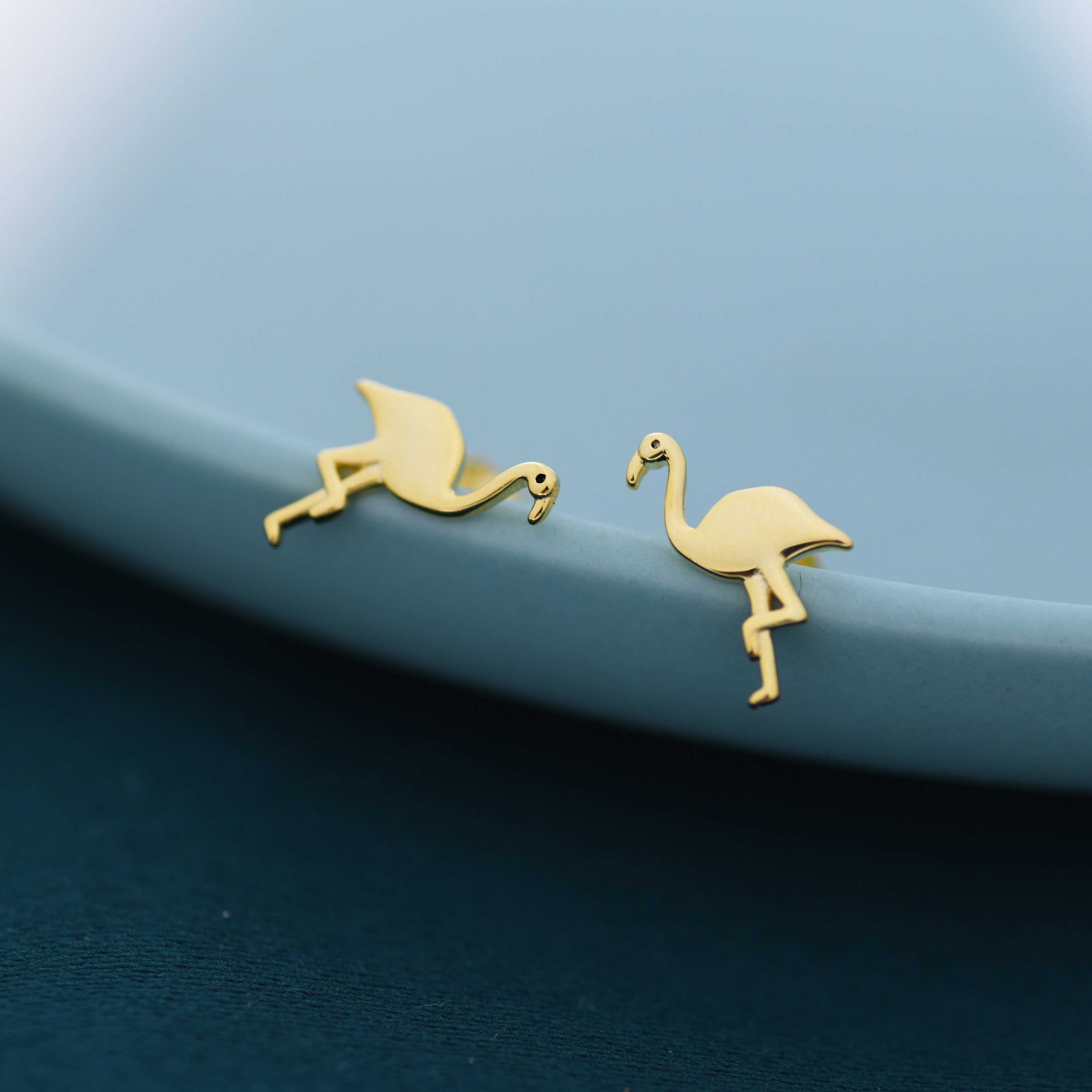 Orecchini a forma di fenicottero, in argento Sterling, con