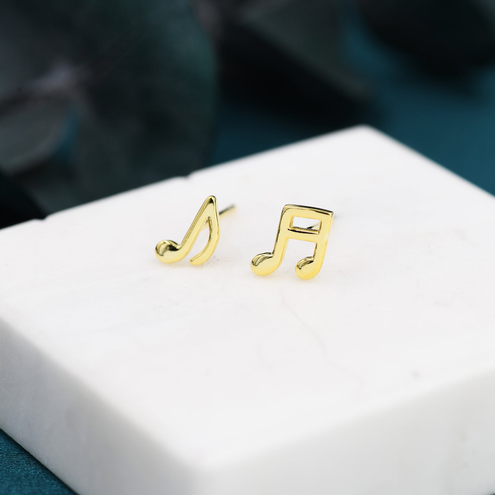 Mismatched Music Notes Stud Earrings in Sterling Silver Music Etsy UK