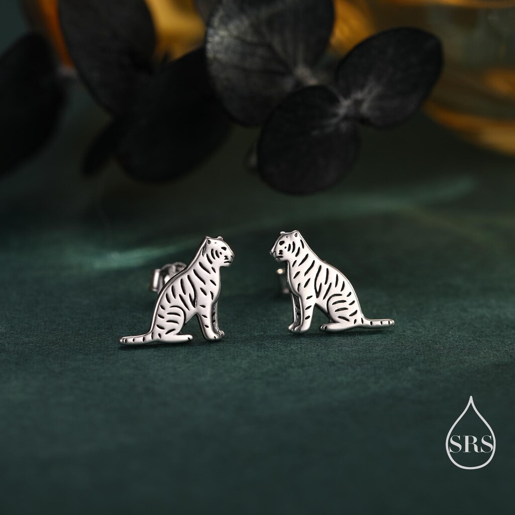 VALICLUD Orecchini A Tigre Con Strass Per Donna - 3,3x1,7 Cm, Lega Con Pietre, Regalo Feste