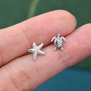 Pink Starfish Stud Earrings Sterling Silver 6mm Pink Starfish Stud Earrings Sterling Silver 6mm