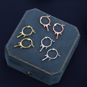 Dripping Huggie Hoop Earrings in Sterling Silver,  Silver, Gold or Rose Gold, Dripping Hoops, Droplet Hoops, Droplet Huggies