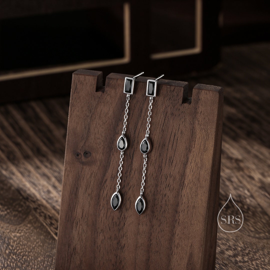 <p>Marquis CZ Chain Drop Earrings</p>