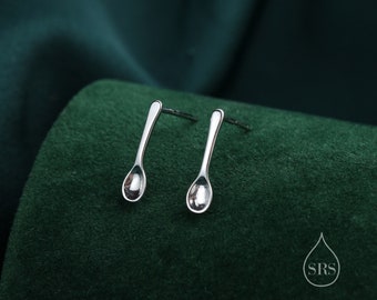 Spoon Stud Earrings in Sterling Silver, Silver, Gold or Rose Gold, Spoon Earrings, Cute Earrings