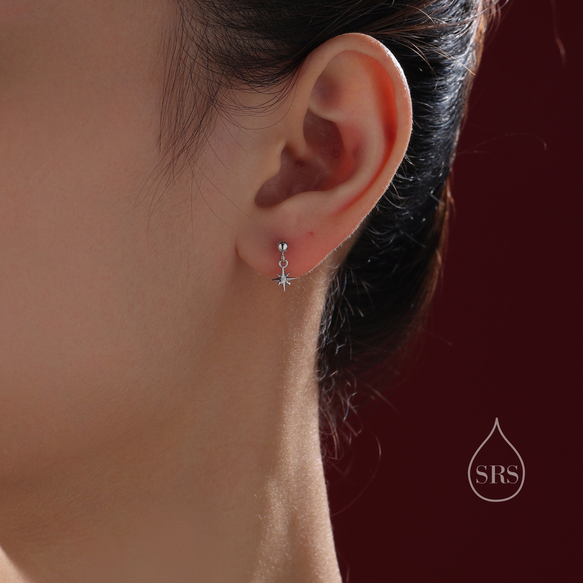 Orecchini A Stella In Argento Sterling Placcato Oro Rosa Con Zirconia Cubica - Confezione Regalo