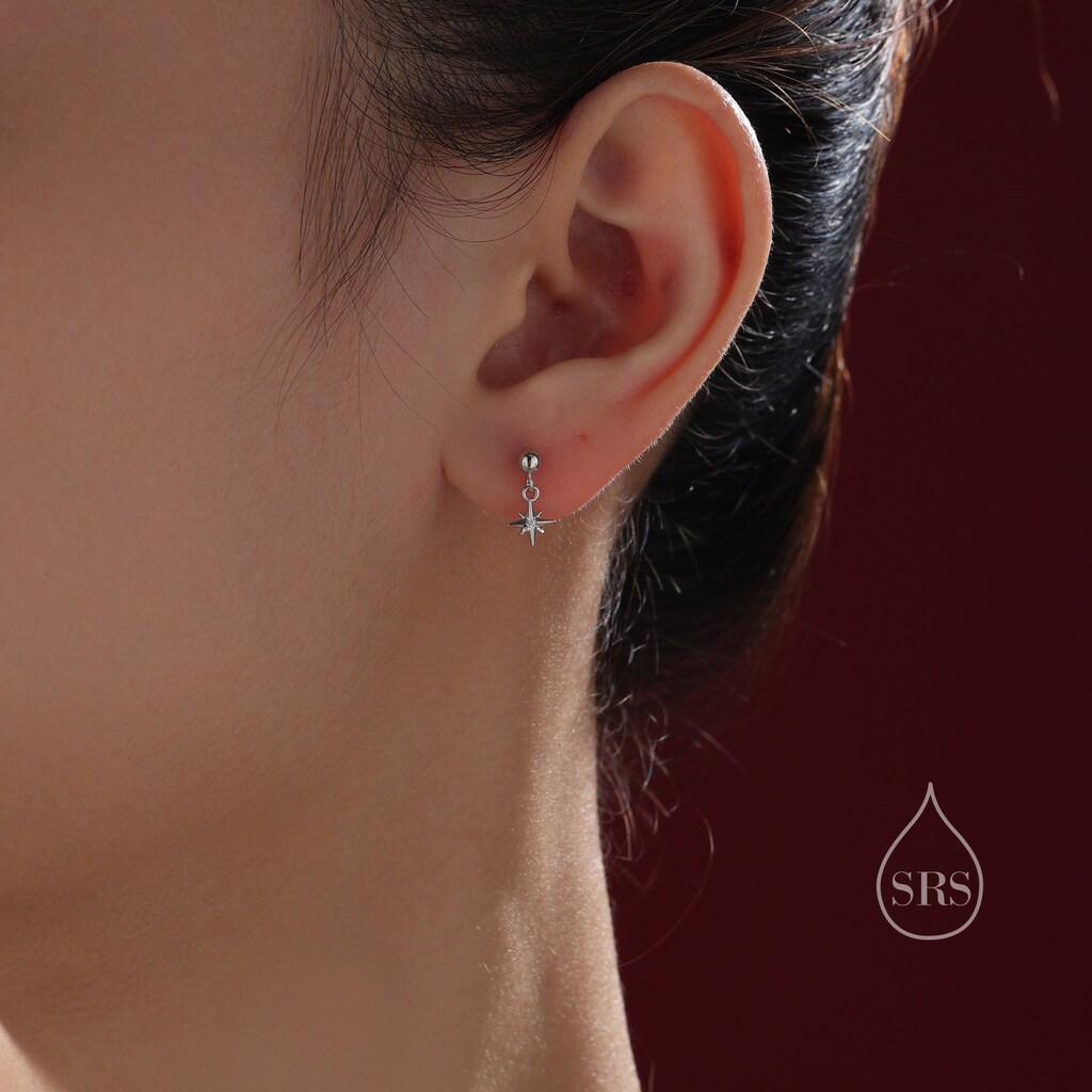 Orecchini A Stella In Argento Sterling Placcato Oro Rosa Con Zirconia Cubica - Confezione Regalo
