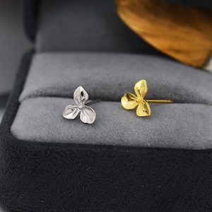 Hydrangea Flower Stud Earrings in Sterling Silver, Silver or Gold, Flower Earrings, Nature Inspired Flower Earrings