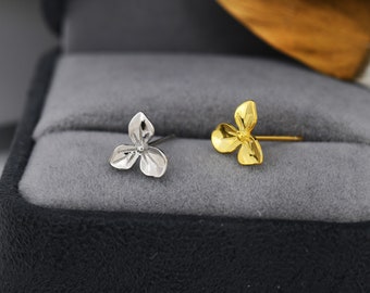 Hydrangea Flower Stud Earrings in Sterling Silver, Silver or Gold, Flower Earrings, Nature Inspired Flower Earrings