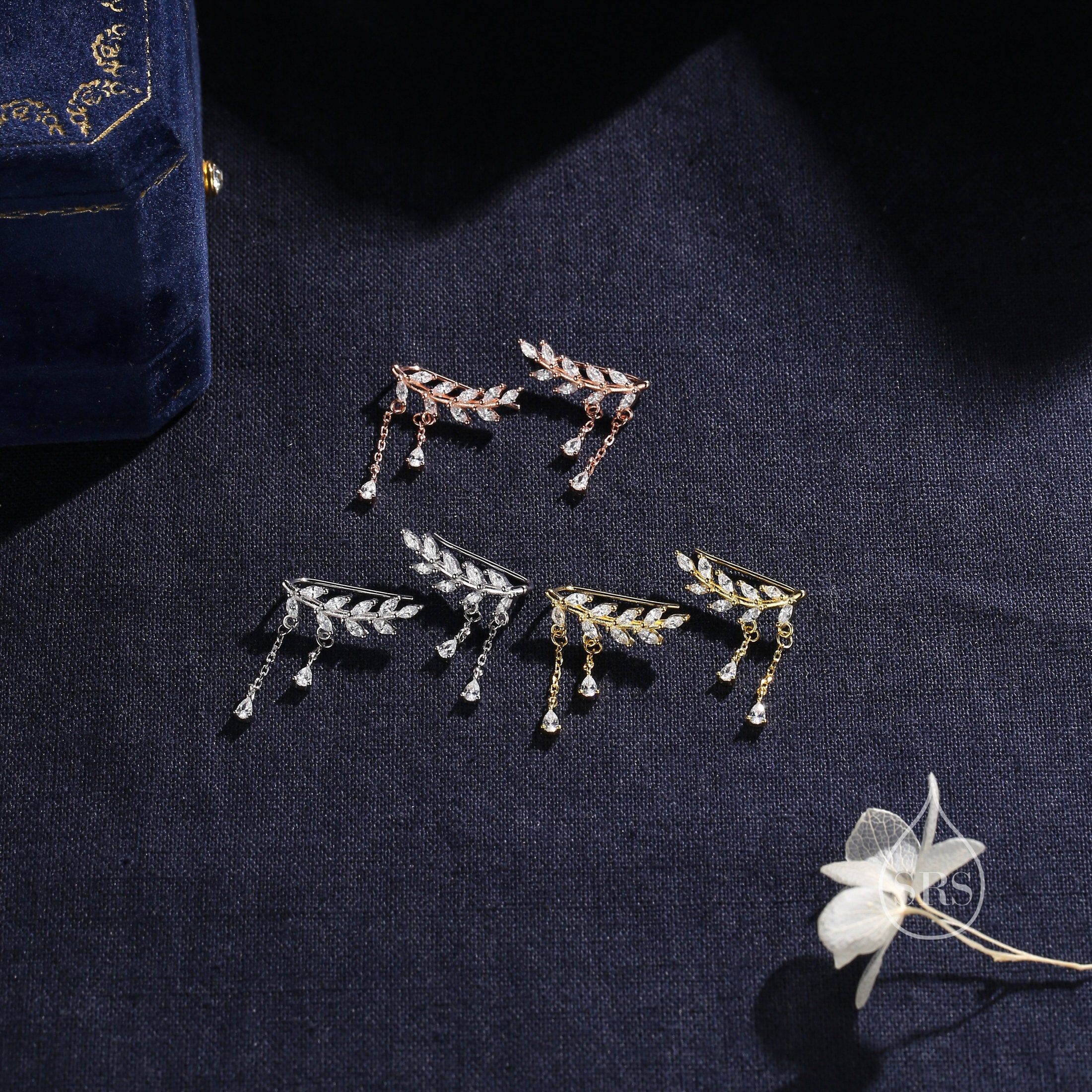 Reffeer Orecchini CZ Crawler In Argento Sterling 925 – A Cerchio Avvolgente Con Zirconi – Ipoallergenici – Regalo In Scatola