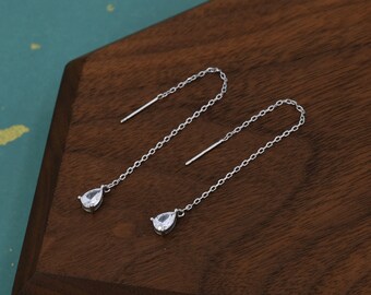 Orecchini A Bottone Con Goccia D'acqua In Argento Sterling E Zirconi Cubici All%27ingrosso Dropshipping