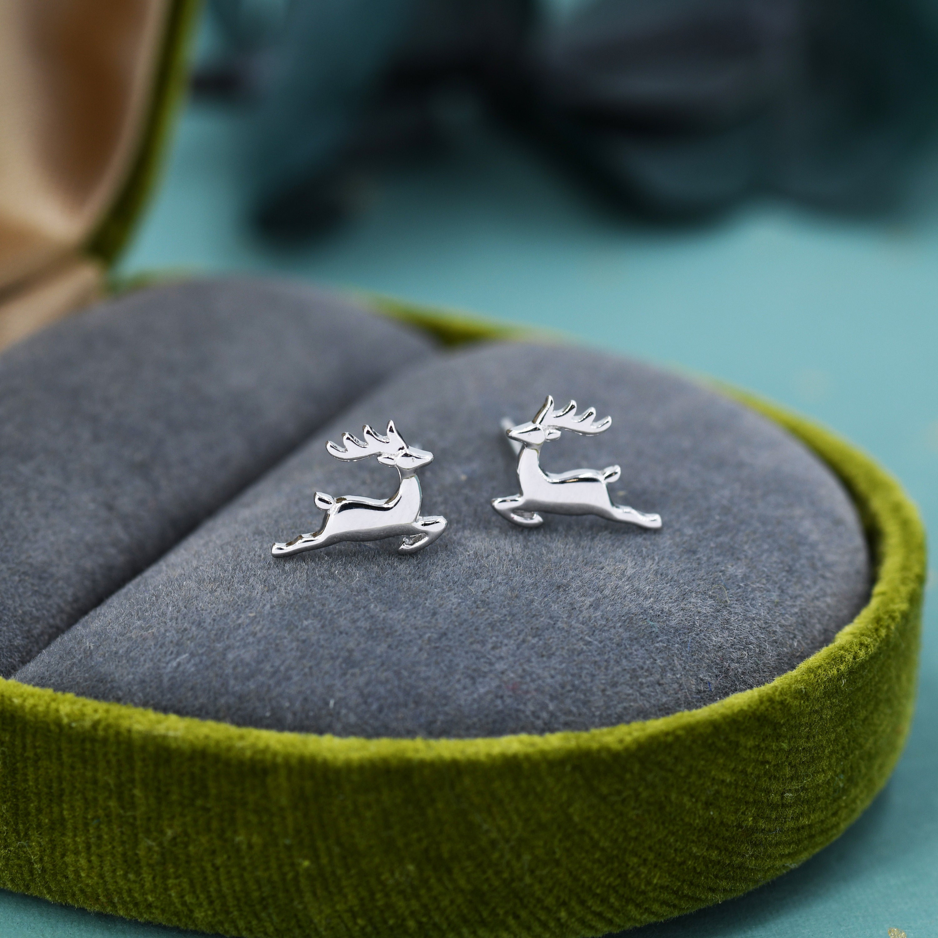 Motivo Renna Giocoso con Cristalli in Argento Sterling 925 Orecchini ✔️ acquista online