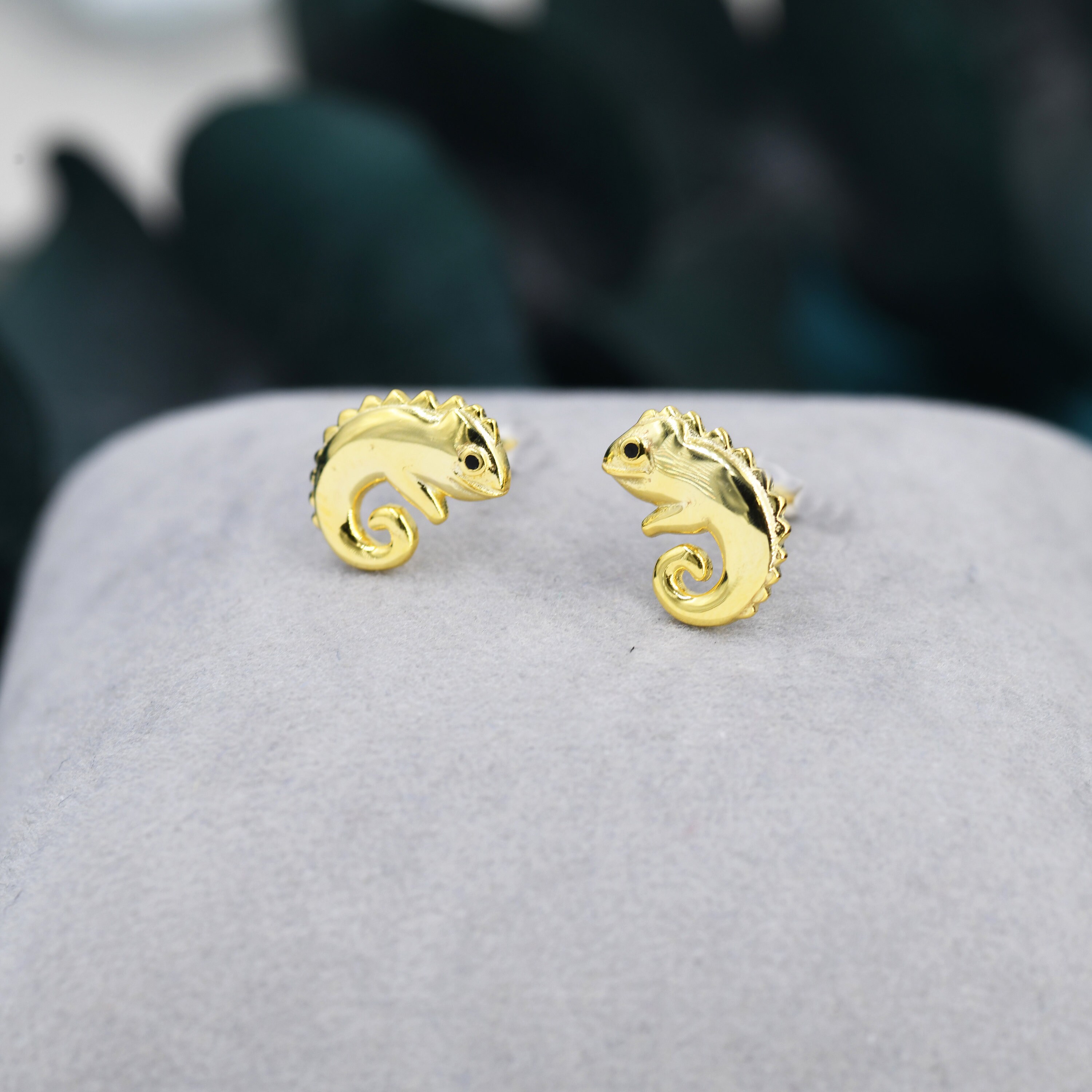 Heartbreaker By Drachenfels Chameleon Stud Earrings – 925 Sterling Silver, Dragon Rock Design