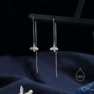 Örhängen med humla i sterlingsilver, silver, guld eller roséguld, söta örhängen med honungsbi, originaldesign av Silver Rain Silver
