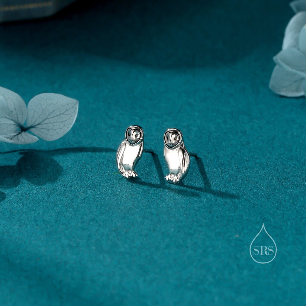 KINGWHYTE Orecchini A Gufo In Argento 925 Con Cristalli CZ, Gioielli Animalier Per Donne E Ragazze, In Confezione Regalo