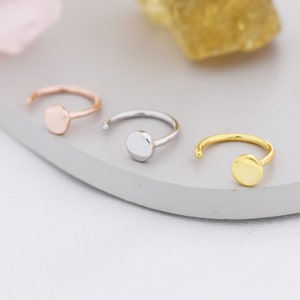 Kleine Dot Huggie Creolen aus Sterling Silber, Kreis Ohrringe, Offene Creolen, Durchzieher Threader Ohrringe, Halbe Creolen