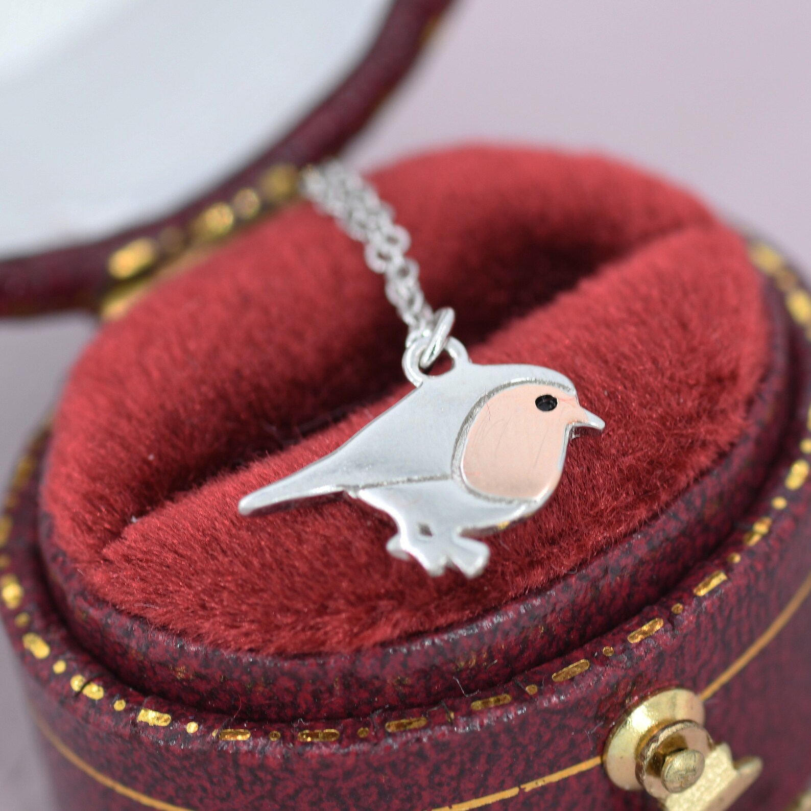 Robin Bird Pendant Necklace in Sterling Silver Silver Animal Etsy