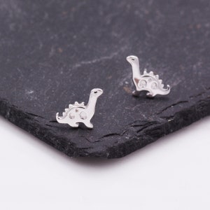 Mismatched Parasaurolophus And T Rex Dinosaur Stud Earrings In Sterling