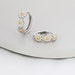 Daisy Chain Huggie Hoop in Sterling Silver, Partial Gold, Flower hoop Earrings, Floral Earrings, 10mm Inner Diameter 