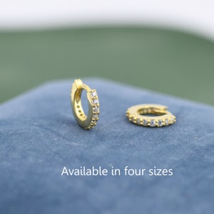 Minimalistische CZ-huggie-ringen in sterlingzilver, 6 mm, 8 mm, 10 mm en 12 mm clicker-hoepels, roségoud of goud, eenvoudige sleeper-hoepeloorbellen