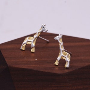 Giraffe Stud Earrings in Sterling Silver, Cute Fun Quirky, Jewellery Gift for Her, Animal Lover, Nature Inspired image 6