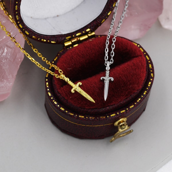 Collier pendentif petite épée en argent sterling, argent ou or, collier épée, très petit pendentif