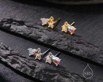 Orecchini A Perno In Argento Sterling Con Cristallo Rosa CZ 10 Mm - Gioielli Fatti A Mano UK In Confezione Regalo