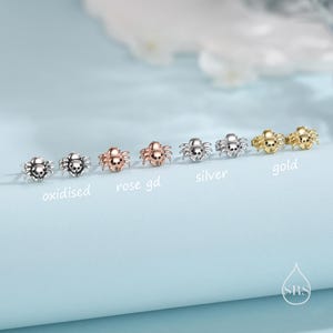May include: Five pairs of spider earrings in different finishes: oxidized, rose gold, silver, and gold. The earrings are small and delicate, perfect for adding a touch of whimsy to any outfit.