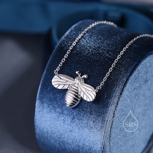 Beautiful Little Honey Bee Necklace in Sterling Silver 16&#39;&#39; - 18&#39;&#39; - Dainty and Delicate - Cute and Whimsical Jewellery