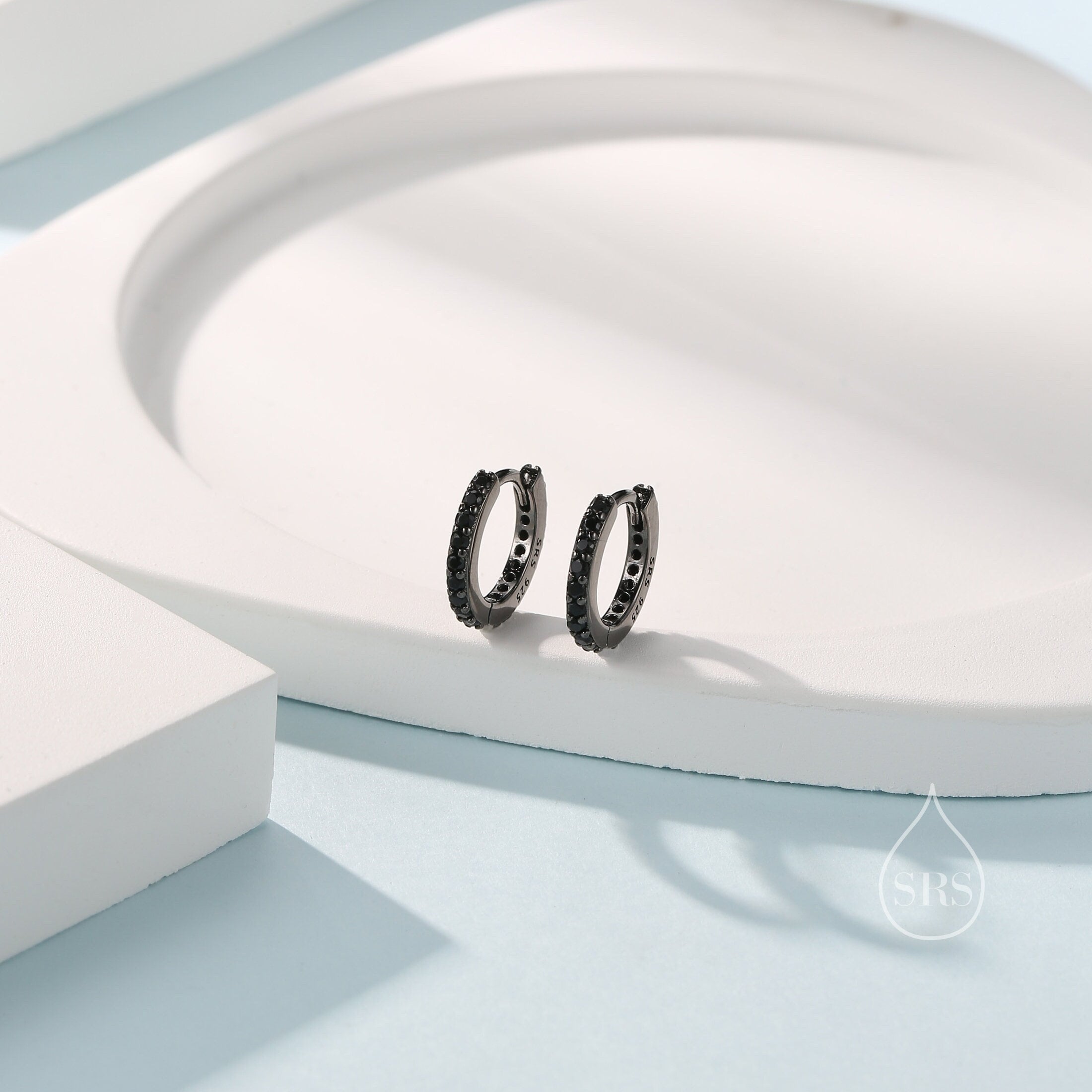 Wide, simple sterling silver hinged hoop earrings - Golden Karat Jewelers