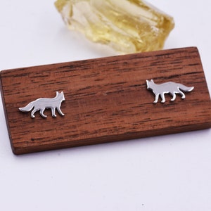 Fox Stud Earrings in Sterling Silver, Cute Fun Quirky, Gift for Her, Animal Lover, Nature Inspired