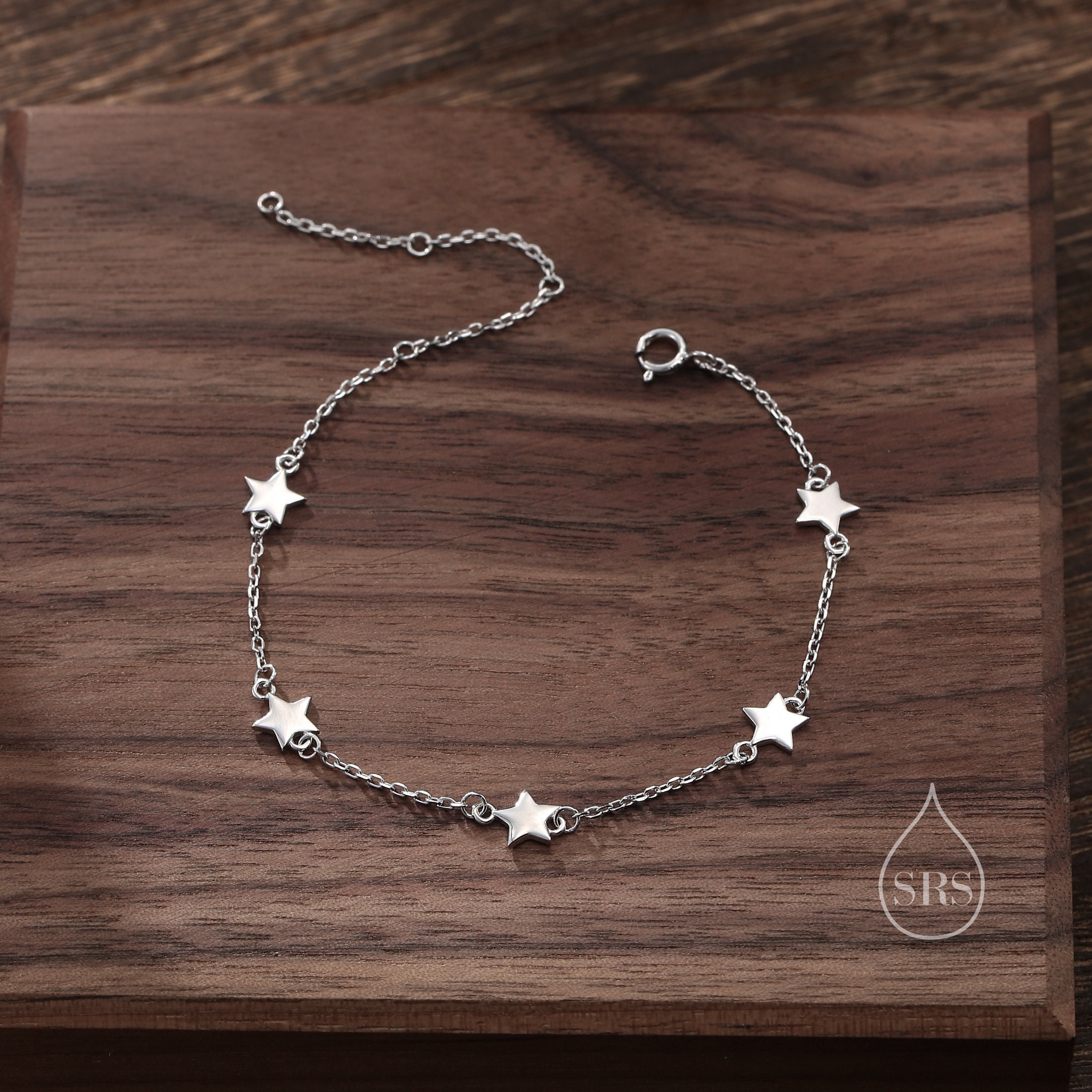 Five Star Motif Bracelet in Sterling Silver, North Star